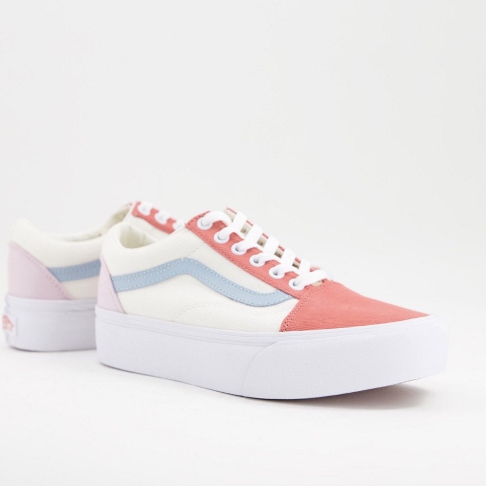 Vans Old Skool Platform Twill Sneaker in Pastel Multi